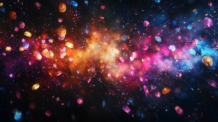 Wall Mural - vibrant fireworks exploding in the night sky celebrating the and excitement the new year with dazzli