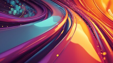 Wall Mural - an abstract highway with flowing data streams symbolizing internet connectivity and information flow