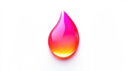 Poster - Colorful droplet design with gradient shades of pink and orange on a white background. Generative AI