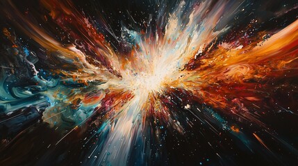 Wall Mural - a dramatic burst radiant sparks illuminating a dark backdrop capturing motion energy and vibrant int