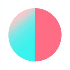 Leinwandbilder - Half blue and half pink circular design with smooth gradient and subtle sheen effect. Generative AI