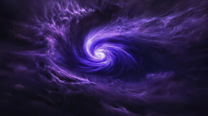 Wall Mural - tornado of swirling purple gas clouds against a deep blue black hole background, black hole, cosmic 