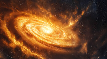 Wall Mural - a cosmic storm with swirling particles of gas and dust creating a tempestuous display of galactic tu