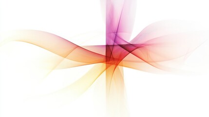 Aufkleber - Colorful abstract wave patterns created with smooth gradients and flowing lines in shades of orange, pink, and yellow. Generative AI