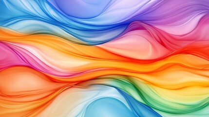 Aufkleber - A colorful wave with a rainbow in the middle. The colors are bright and vibrant, creating a sense of energy and excitement. The wave appears to be flowing and dynamic. AI generated