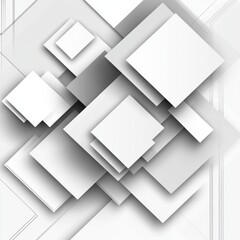 Poster - Abstract geometric composition featuring overlapping white squares and rectangles on a light background. Generative AI
