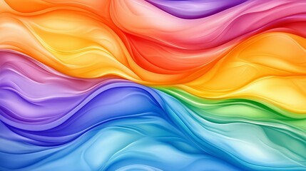Aufkleber - A colorful rainbow with a wave pattern. The colors are bright and vibrant, creating a sense of joy and happiness. The wave pattern adds a dynamic and energetic feel to the image. AI generated.