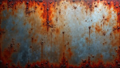 Aufkleber - Rusty metal texture background. Oxidized iron surface shows grunge pattern. Weathered metal shows distressed industrial design. Aged vintage material great for wallpaper graphic design. Abstract