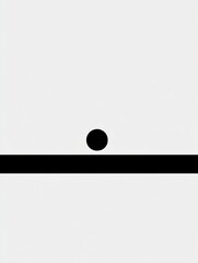 Aufkleber - Minimalist design with a black circle resting on a horizontal black line against a white background. Generative AI