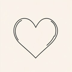 Poster - Simple outline of a heart shape in a minimalistic design on a light background. Generative AI