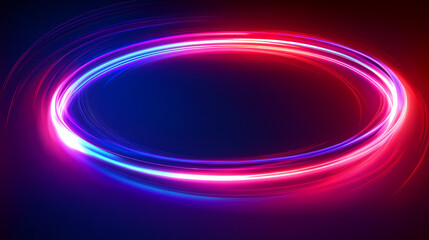 Wall Mural - 3d render abstract futuristic neon background rounded red blue lines glowing in the dark ultraviolet