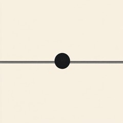 Poster - Abstract geometric design featuring a central circle and horizontal line on a neutral background. Generative AI