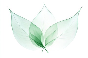 Poster - Delicate green leaves layered for an ethereal composition of natures beauty. Generative AI