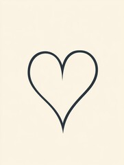 Aufkleber - Heart outline design on simple background for modern art enthusiasts and home decor lovers. Generative AI