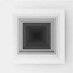 Leinwandbilder - Geometric art display features layered squares in shades of gray and black creating a mesmerizing effect in modern decor. Generative AI