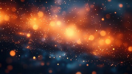 Wall Mural - cosmic nebula: a symphony of orange and blue