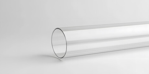 Aufkleber - Clear cylindrical tube on a white background.  Perfect for industrial, scientific, or design projects.
