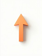 Aufkleber - Bright orange arrow pointing upwards on a plain background highlighting direction and movement. Generative AI