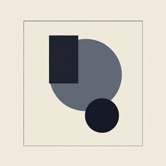 Fototapete - Modern abstract artwork featuring geometric shapes in neutral tones with a minimalist aesthetic. Generative AI