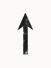 Leinwandbilder - Bold black arrow symbol indicating upward direction on a light background during modern design concept. Generative AI