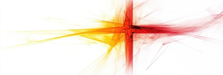 Fototapete - Bright abstract design with sharp lines and gradients in warm colors capturing dynamic motion and energy. Generative AI
