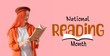 © Pixel-Shot - Banner for National Reading Month with young woman reading book
