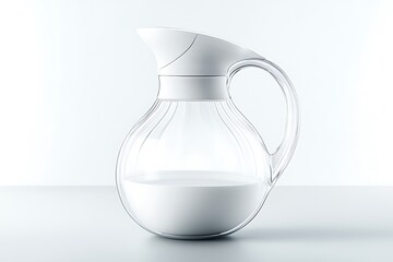 Modern Clear Glass Pitcher for Drinks