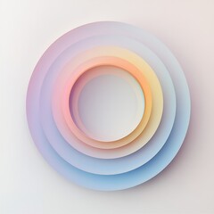 Leinwandbilder - Colorful layered circles create a soft gradient effect on a light background for visual design inspiration. Generative AI