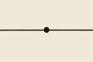 Poster - Minimalist black dot on a beige background with subtle texture creating an abstract visual effect in a contemporary style. Generative AI