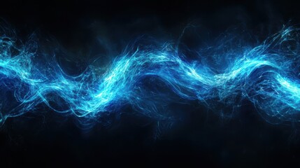 Futuristic blue light burst on dark background