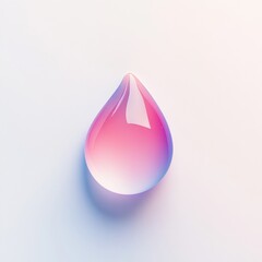 Poster - Colorful water droplet resting on a smooth surface reflecting light in soft pastel hues. Generative AI