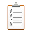 © jns - Simple Flat Line Vector Icon of Clipboard with Neat Checkmarks on Transparent Background