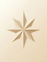 Poster - Intricate wooden star design carved in light wood with symmetrical points and smooth finish at an art exhibition. Generative AI