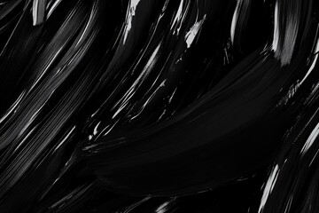Poster - Close-up shot of black paint on a black background