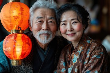 Poster - A man and a woman smiling and posing together for a picture