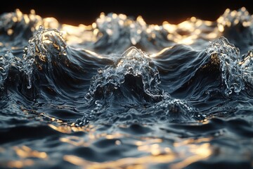 Poster - A detailed view of an ocean wave approaching the shore