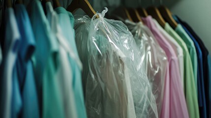 Aufkleber - A bunch of clothes hanging on a rack
