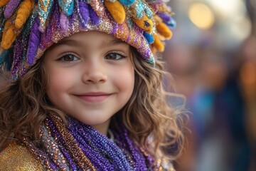 Poster - A young child dressed in bright colors, ideal for illustration or graphic design