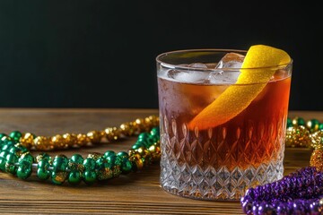 Poster - Close-up shot of a beverage in a glass on a table, suitable for use in advertising, editorial or lifestyle contexts