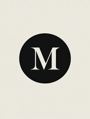 Poster - Modern minimalist logo featuring the letter M on a simple background. Generative AI