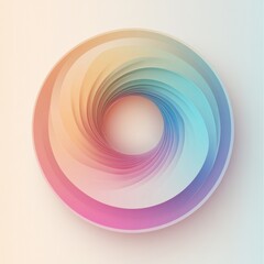 Poster - Colorful abstract spiral design showcasing smooth gradient transitions in soft pastel shades. Generative AI