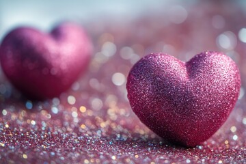 Aufkleber - Couple's love symbols sitting on metallic or reflective surface