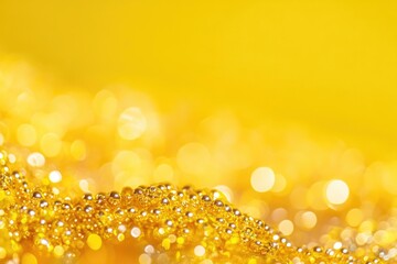 Poster - A close-up shot of water droplets on a yellow background, great for use in design and graphics projects