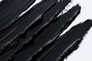 Poster - Close-up shot of black paint on a white surface