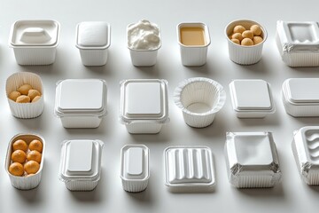 Wall Mural - A white table filled with various food containers