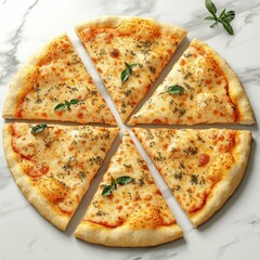 Poster - A classic pizza cut into eight slices ready to be devoured