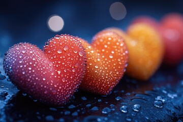 Sticker - Fresh fruit with water droplets, great for food photography or illustration