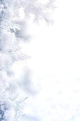 Poster - A snow-covered tree branch with bare limbs and frosty tips, perfect for winter scenes or minimalist designs