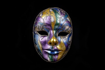 Poster - A close-up shot of a mask against a dark background, suitable for use in various contexts where a mysterious or hidden identity is desired