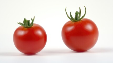Poster - Two ripe tomatoes on a clean white surface